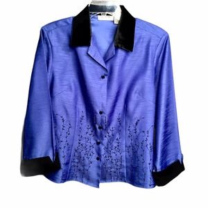 Vintage Selene Embroidered Top Velvet